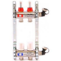 Коллекторная группа 1х3/4, 2 выхода, с расходомерами и термостатическими вентилями, нерж. сталь Uni-Fitt 450I4302