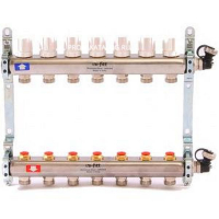 Коллекторная группа 1х3/4, 7 выходов, с регулировочными и термостатическими вентилями, нерж. сталь Uni-Fitt 451I4307
